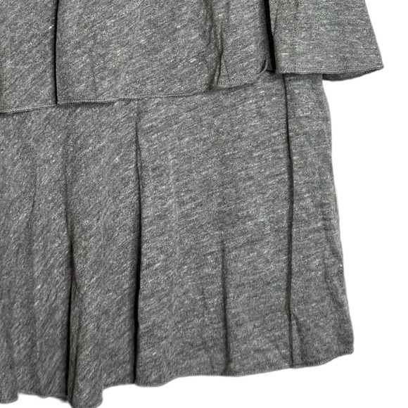 Chaser Tiered Ruffle Back Crew Neck Short Sleeve Knit Heather Gray T-Shirt M - Picture 13 of 16